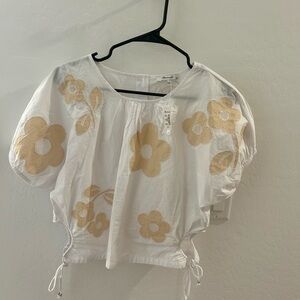 NEW WITH TAGS Madewell size medium puff sleeve top